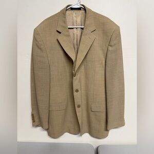 Andrew Fezza Men's Wool/linen Fusion 3-Button Beige Blazer 46S